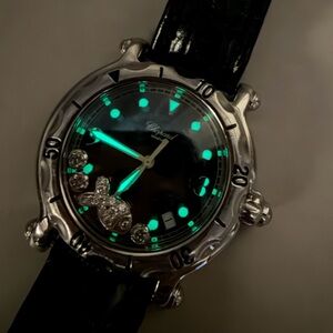 CHOPARD Happy Sport Floating Fish Deep Blue Y2K Watch